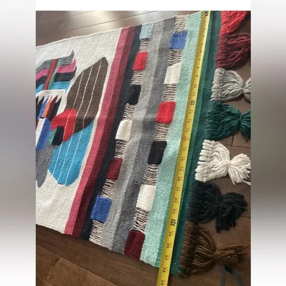 Wool Woven Multicoloured Tapestry Rug - Picture 8 of 11